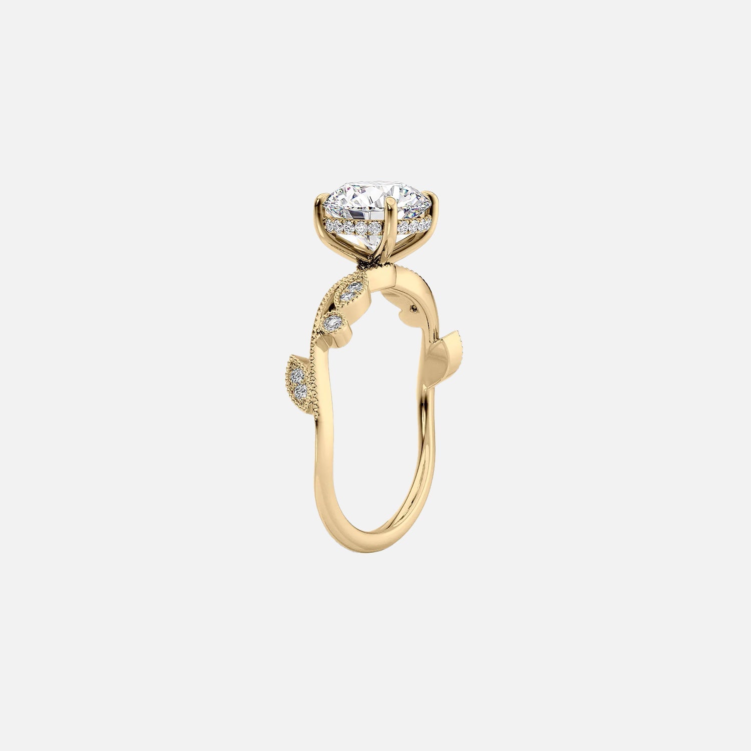  The Robin Emerald Moissanite Ring 14k Yellow Gold 002