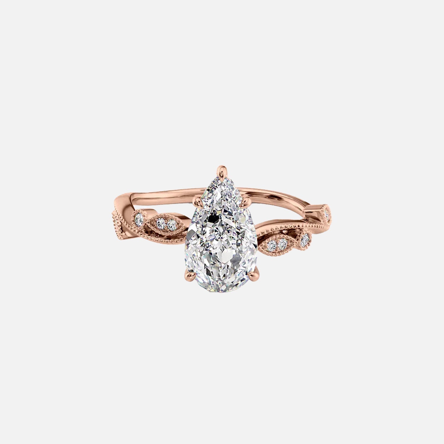  The Robin Pear Lab Diamond Ring 14k Rose Gold 001
