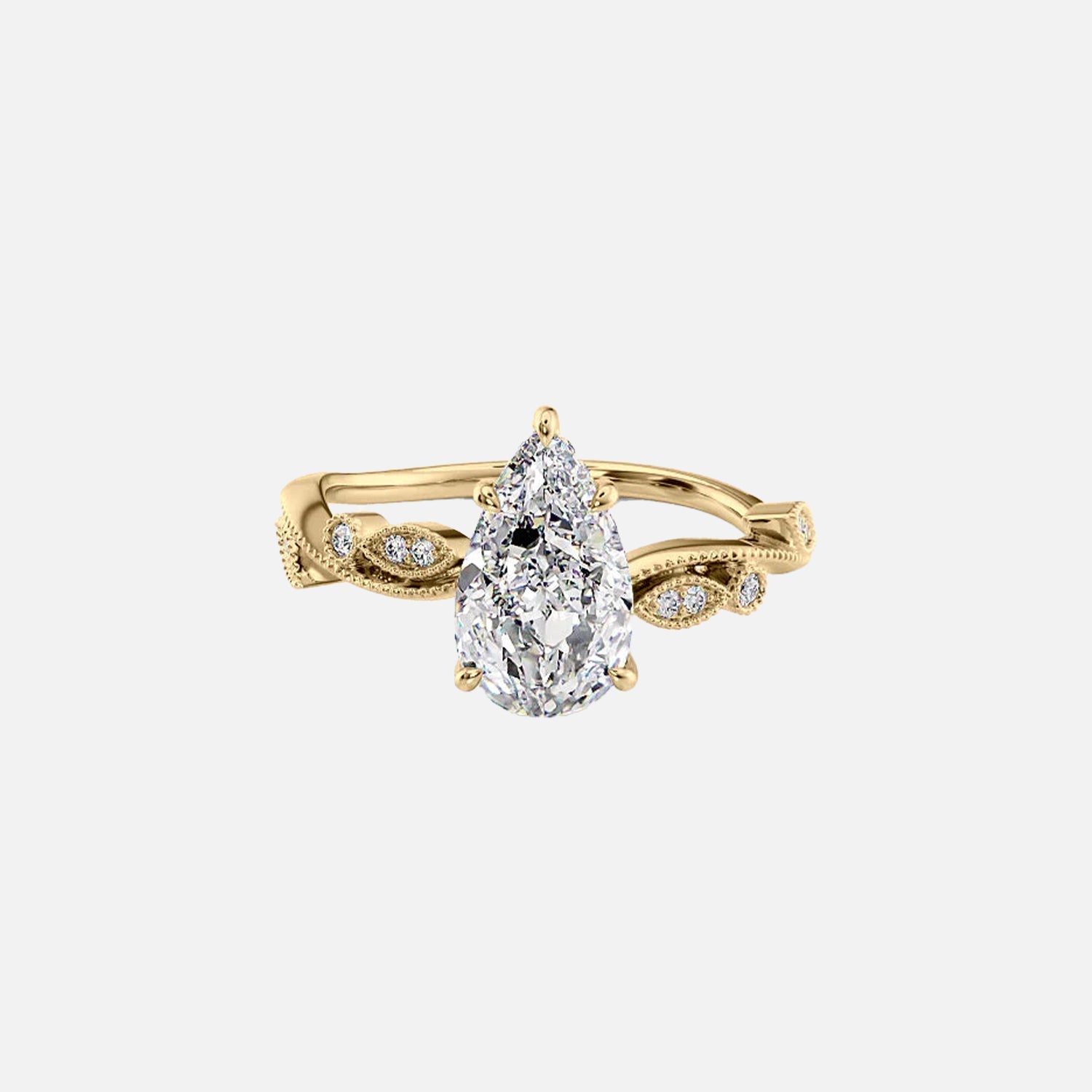 The Robin Pear Lab Diamond Ring 14k Yellow Gold 001