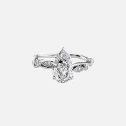  The Robin Pear Moissanite Ring 14k White Gold 001
