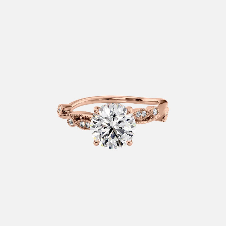  The Robin Round Lab Diamond Ring 14k Rose Gold 001