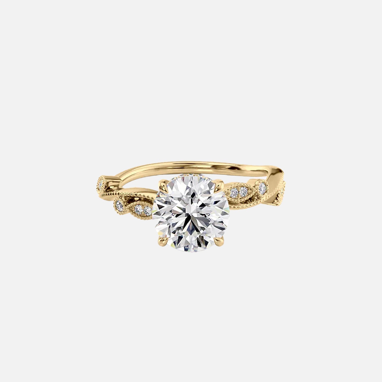 The Robin Round Lab Diamond Ring 14k Yellow Gold 001