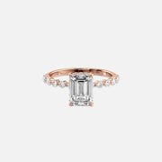  The Round Khloe Emerald Moissanite Ring 18k Rose Gold 001