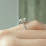  The Round Khloe Oval Lab Diamond Ring 14k White Gold 003