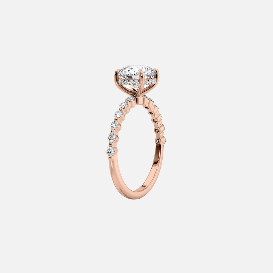  The Round Khloe Oval Lab Diamond Ring 18k Rose Gold 002