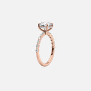  The Round Khloe Pear Lab Diamond Ring 14k Rose Gold 002