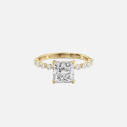 The Round Khloe Princess Lab Diamond Ring 18k Yellow Gold 001