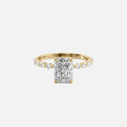 The Round Khloe Radiant Lab Diamond Ring 14k Yellow Gold 001