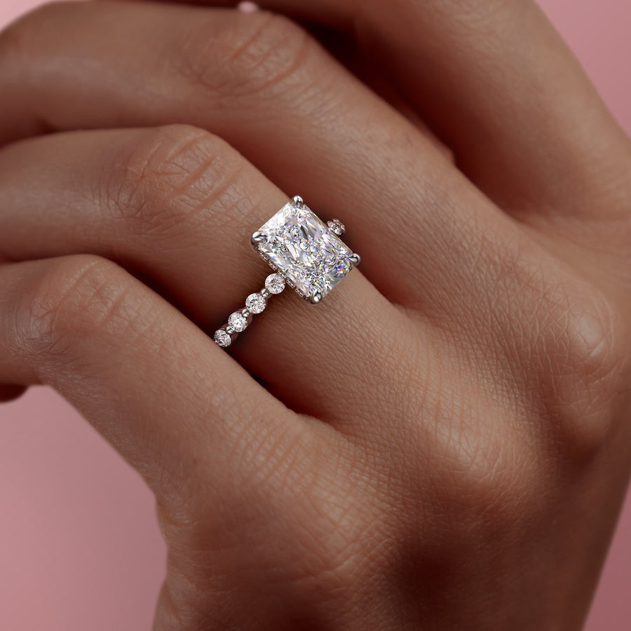  The Round Khloe Radiant Lab Diamond Ring 18k White Gold 005 Final
