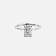  The Round Khloe Radiant Moissanite Ring 14k White Gold 001