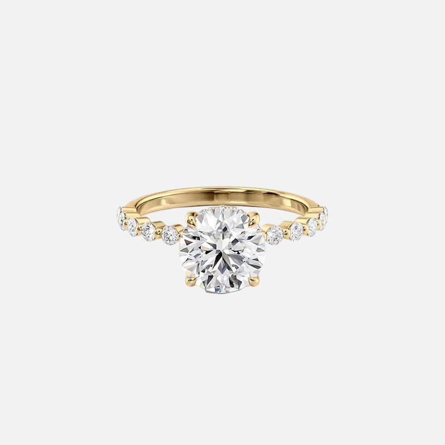 The Round Khloe Round Lab Diamond Ring 14k Yellow Gold 001