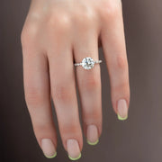  The Round Khloe Round Moissanite Ring 18k White Gold 003