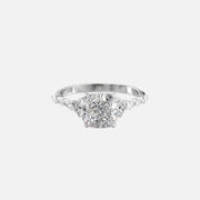  The Round Kristen Cushion Moissanite Ring 14k White Gold 001