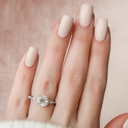  The Round Kristen Cushion Moissanite Ring 18k White Gold 003