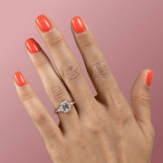  The Round Kristen Emerald Moissanite Ring 18k Rose Gold 004