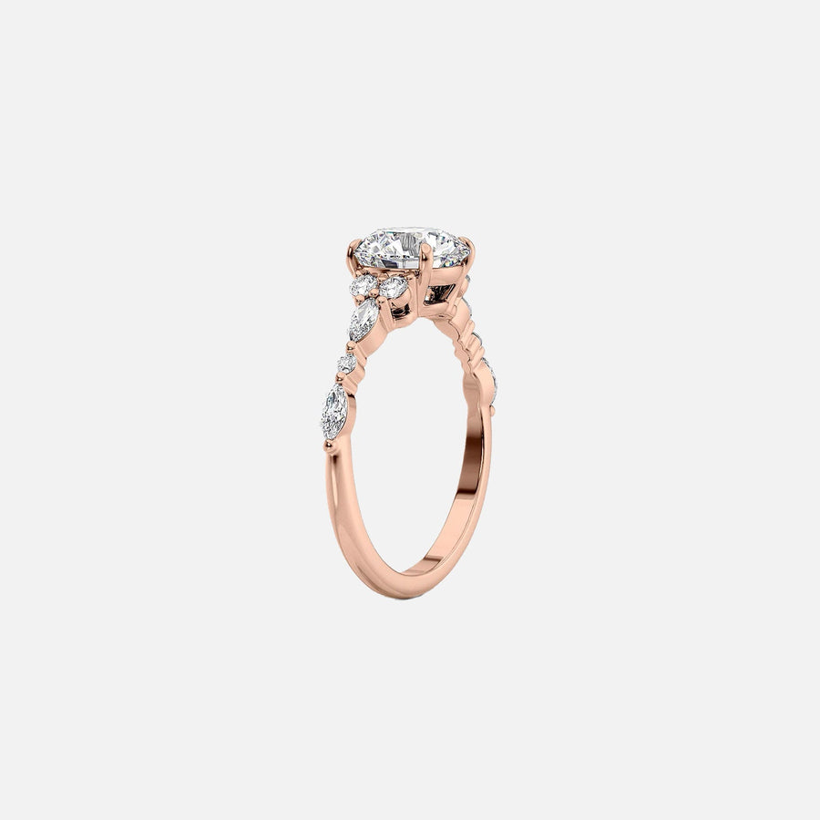  The Round Kristen Pear Lab Diamond Ring 14k Rose Gold 002 acd3437d-5f7f-4f55-94d0-5555b7606492