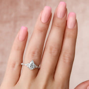  The Round Kristen Pear Lab Diamond Ring 18k White Gold 003 Final