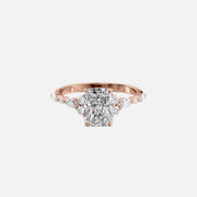  The Round Kristen Radiant Moissanite Ring 18k Rose Gold 001