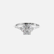  The Round Kristen Radiant Moissanite Ring 18k White Gold 001