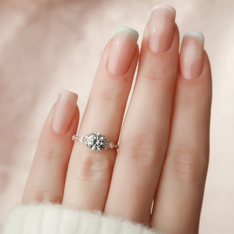  The Round Kristen Round Lab Diamond Ring 14k Rose Gold 003