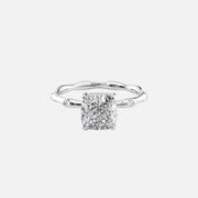  The Sabrina Cushion Side Stone Moissanite Ring -322