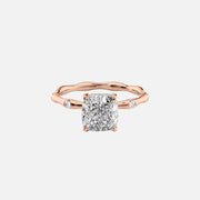 The Sabrina Cushion Side Stone Moissanite Ring -338