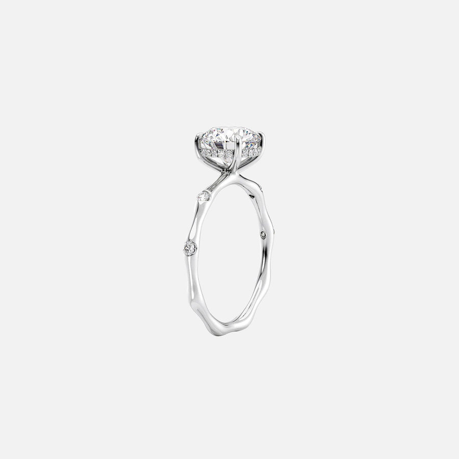  The Sabrina Cushion Side Stone Moissanite Ring -335