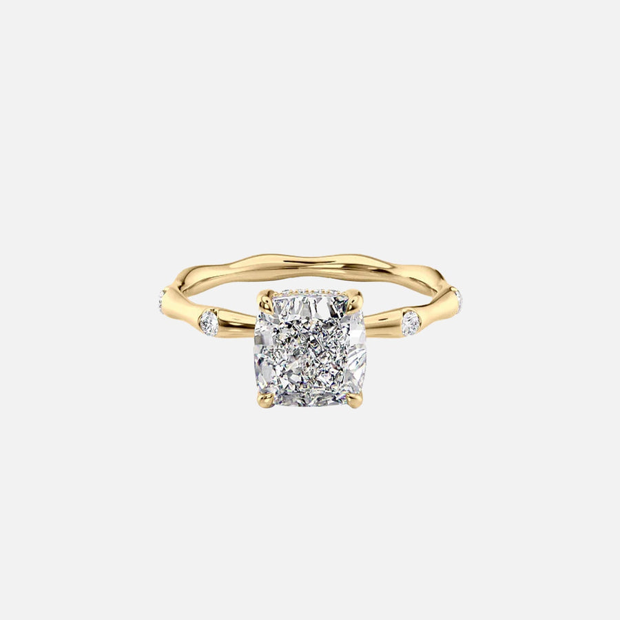  The Sabrina Cushion Side Stone Moissanite Ring -330