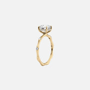  The Sabrina Emerald Side Stone Moissanite Ring -955