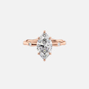  The Sabrina Marquise Side Stone Moissanite Ring -1562