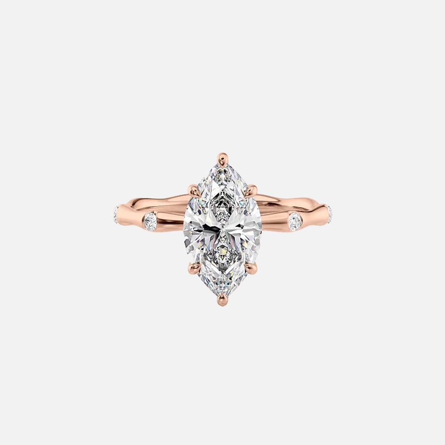  The Sabrina Marquise Side Stone Moissanite Ring -1562