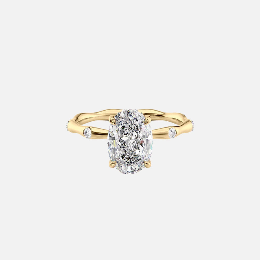The Sabrina Oval Side Stone Moissanite Ring -2066
