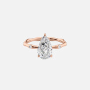  The Sabrina Pear Side Stone Moissanite Ring -2735