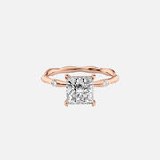  The Sabrina Princess Side Stone Moissanite Ring -3359
