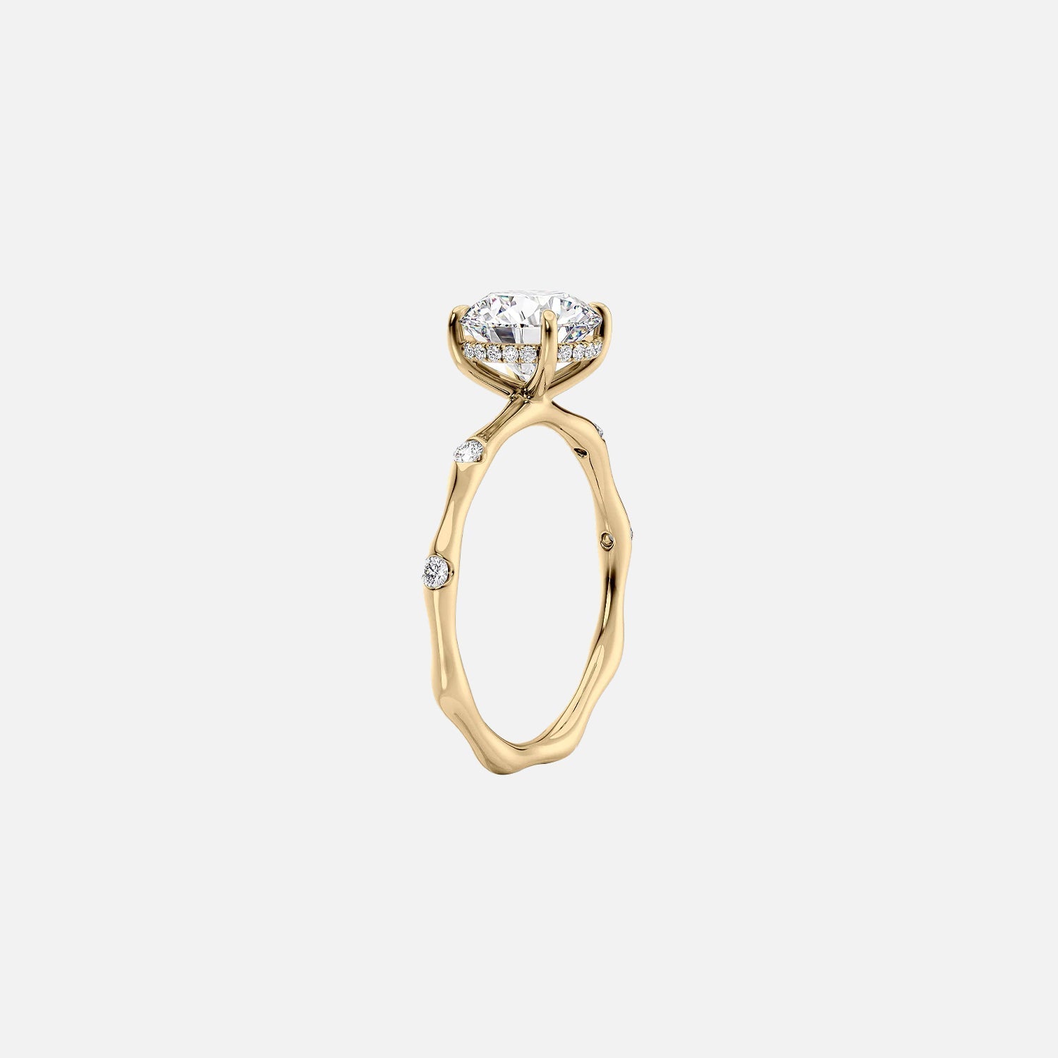  The Sabrina Princess Side Stone Moissanite Ring -3352