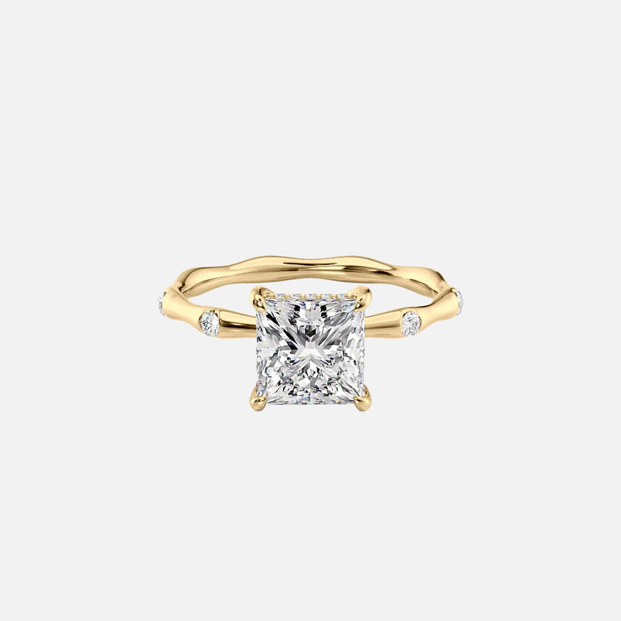  The Sabrina Princess Side Stone Moissanite Ring -3363
