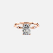  The Sabrina Radiant Side Stone Moissanite Ring -4001