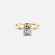 The Sabrina Radiant Side Stone Moissanite Ring -3993