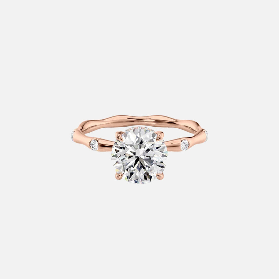  The Sabrina Round Side Stone Moissanite Ring -4663
