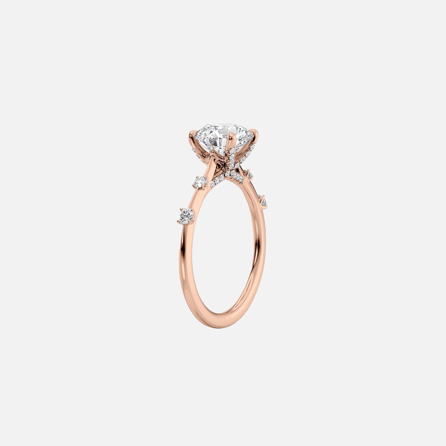  The Samantha Cushion Lab Diamond Ring 14k Rose Gold 002