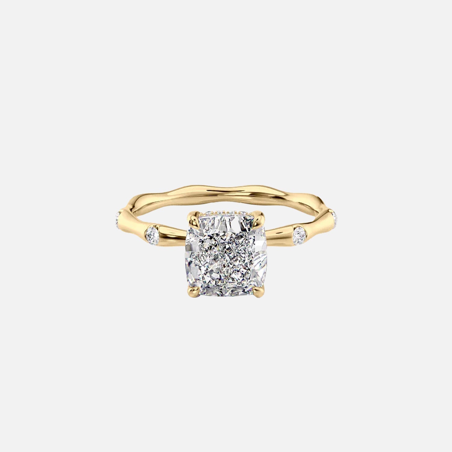 The Samantha Cushion Lab Diamond Ring 14k Yellow Gold 001