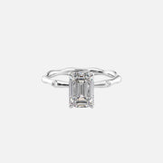  The Samantha Emerald Moissanite Ring 14k White Gold 001