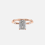  The Samantha Emerald Moissanite Ring 18k Rose Gold 001