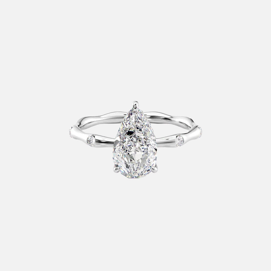  The Samantha Pear Moissanite Ring 14k White Gold 001