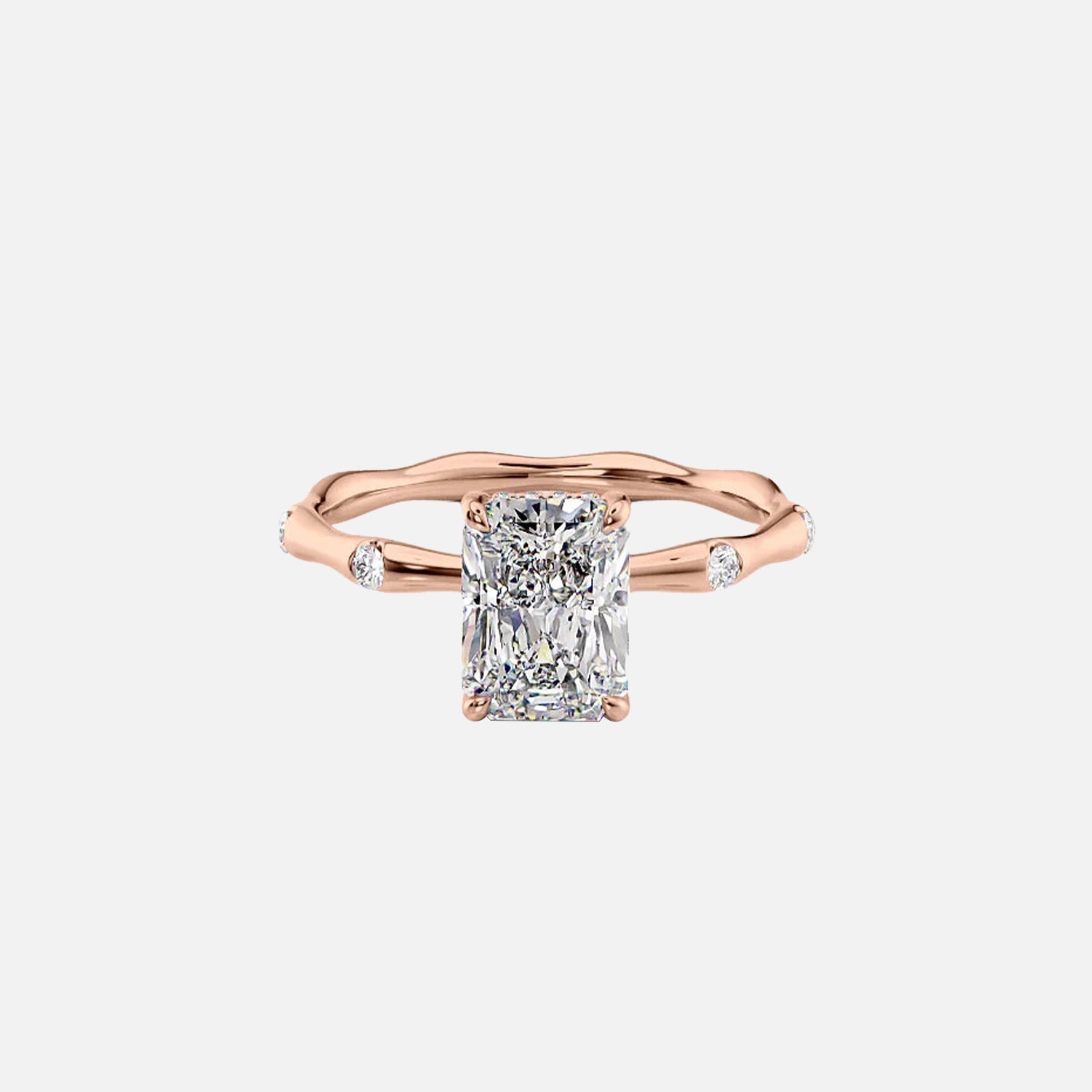  The Samantha Radiant Lab Diamond Ring 14k Rose Gold 001