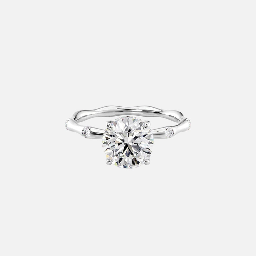 The Samantha Round Lab Diamond Ring 14k White Gold 001