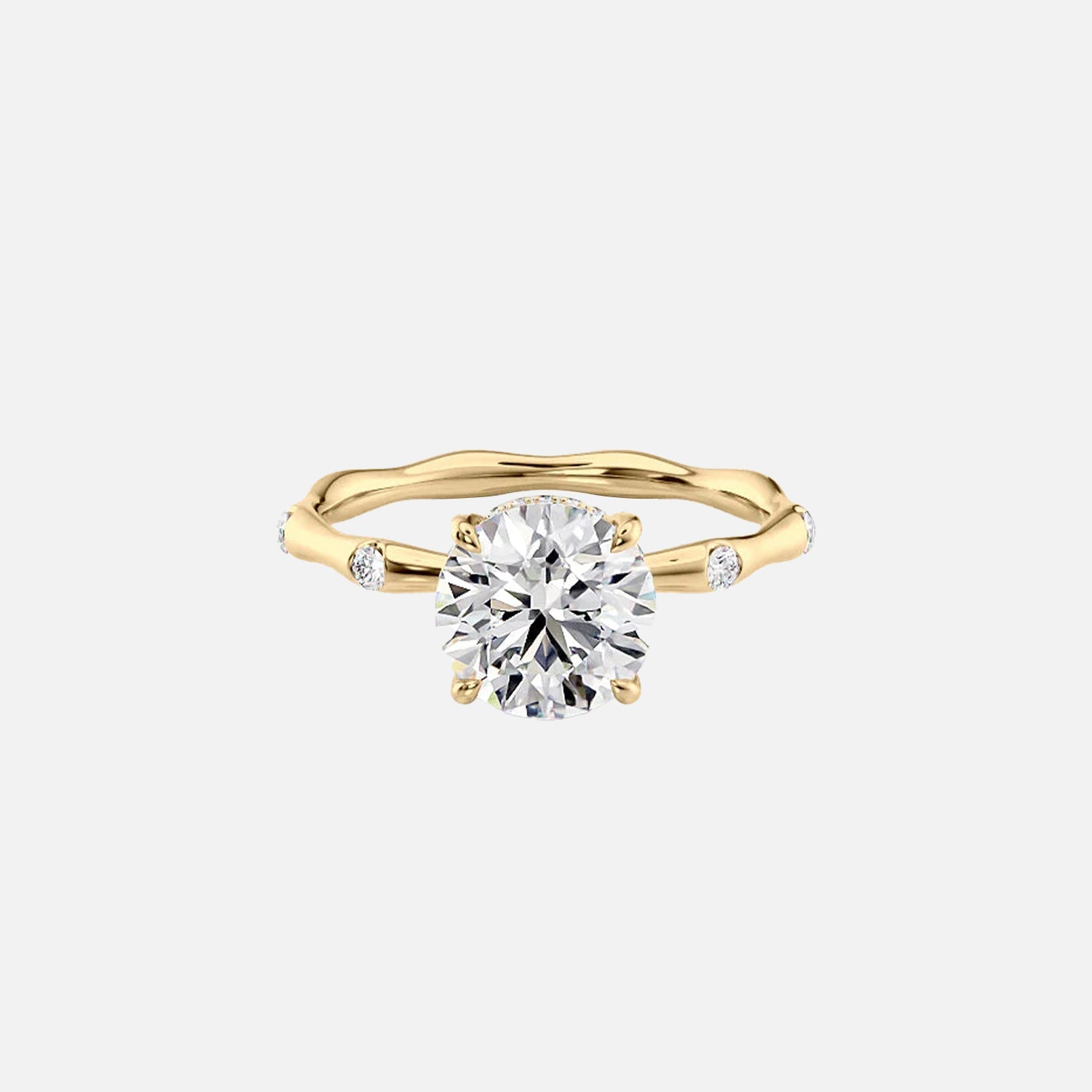 The Samantha Round Lab Diamond Ring 14k Yellow Gold 001