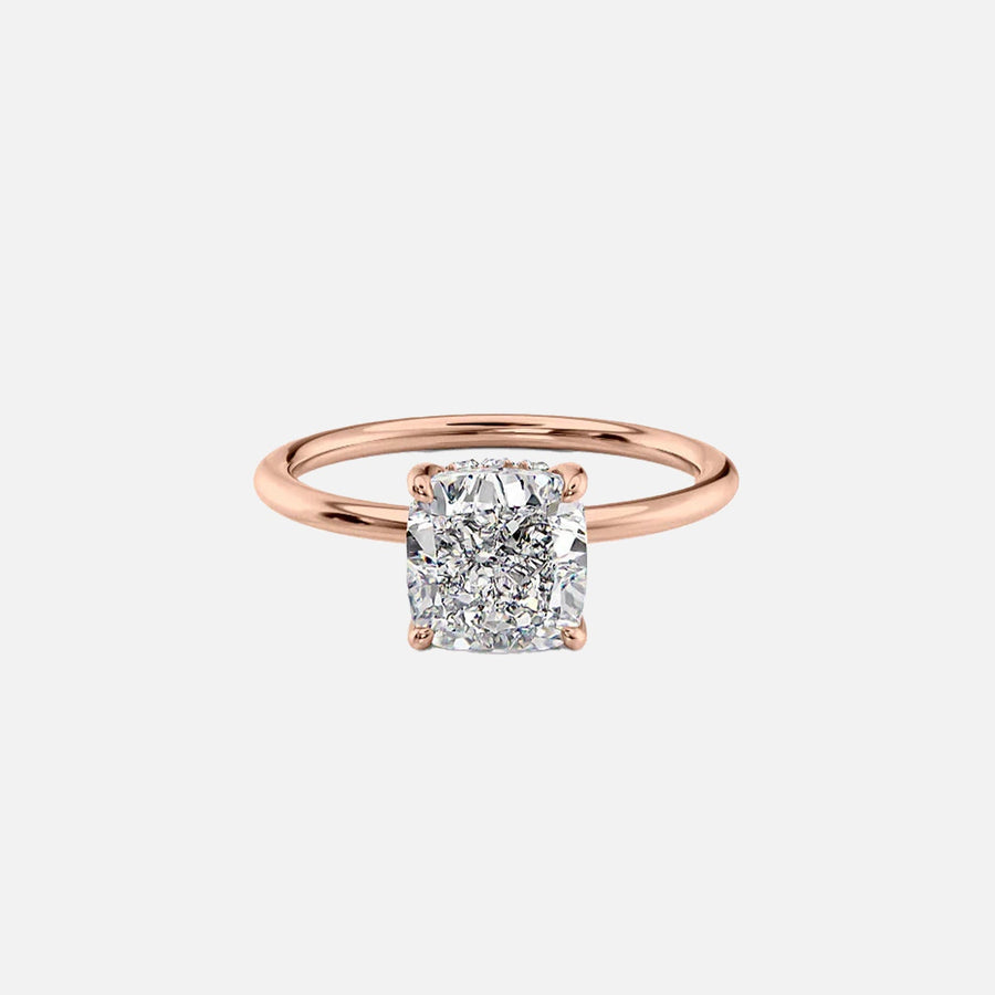  The Sandra Cushion Lab Diamond Ring 14k Rose Gold 001