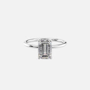  The Sandra Emerald Moissanite Ring 14k White Gold 001