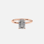  The Sandra Emerald Moissanite Ring 18k Rose Gold 001